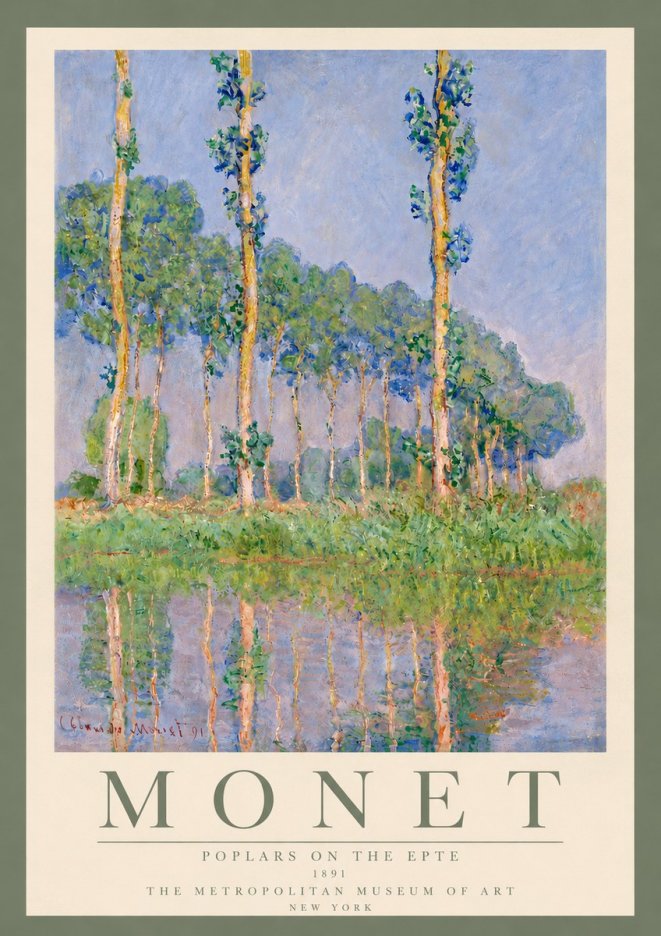 Monet Poplars on the Epte No6 - Plakát