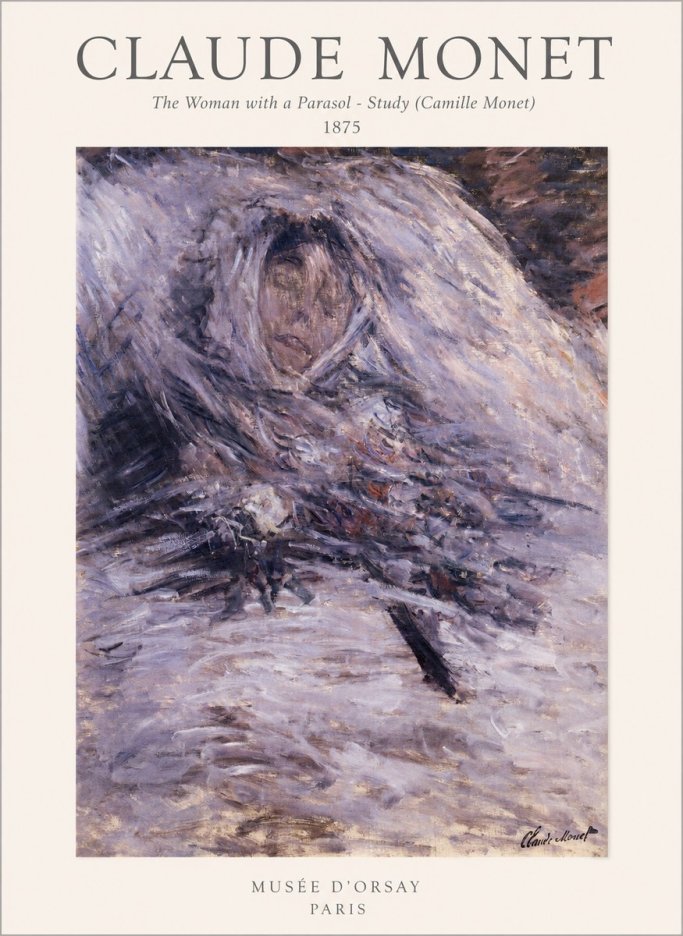 Monet The Woman with a Parasol - Study (Camille Monet) No1 - Plakát