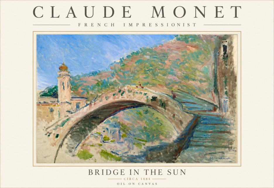 Monet Bridge in the Sun No3 - Plakát