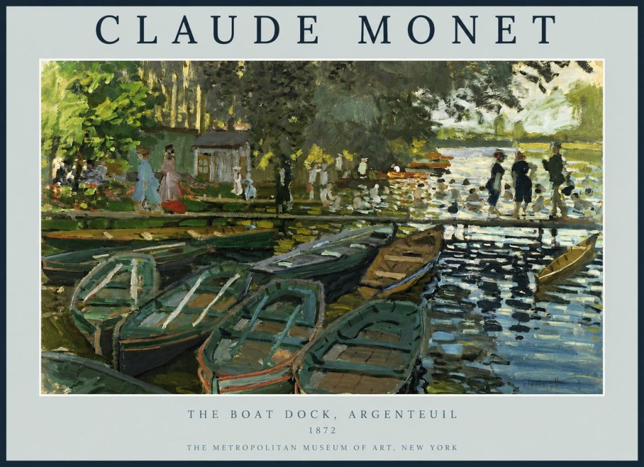 Monet The Boat Dock, Argenteuil No2 - Plakát