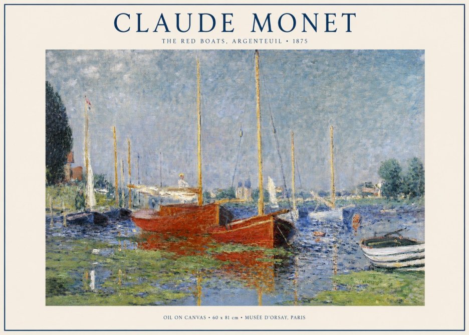 Monet The Red Boats, Argenteuil No1 - Plakát