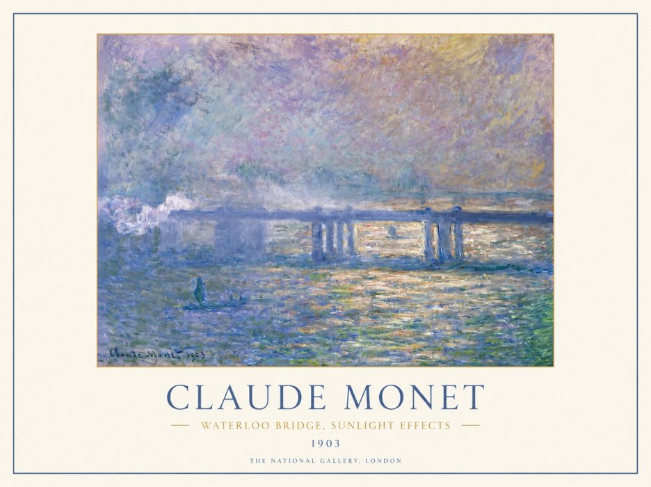 Monet Waterloo Bridge, Sunlight Effects No1 - Plakát
