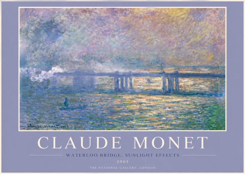Monet Waterloo Bridge, Sunlight Effects No2 - Plakát