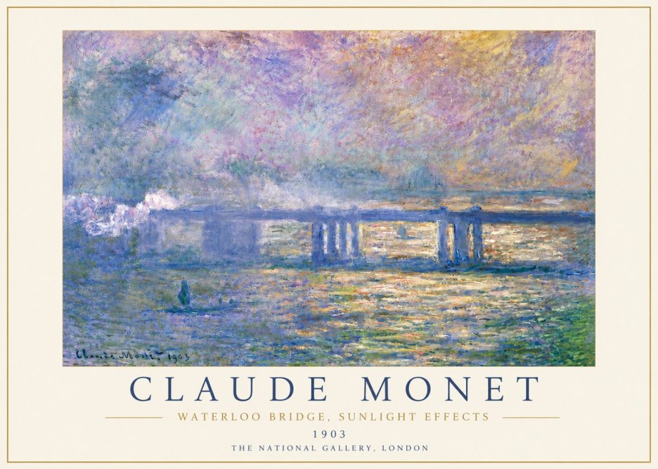 Monet Waterloo Bridge, Sunlight Effects No6 - Plakát