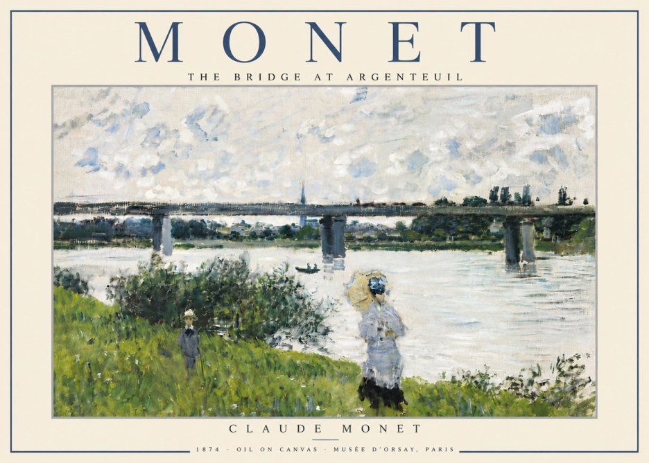 Monet The Bridge at Argenteuil II No5 - Plakát