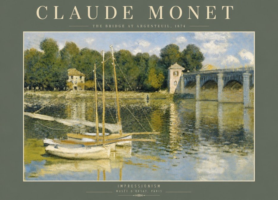 Monet The Bridge at Argenteuil III No4 - Plakát