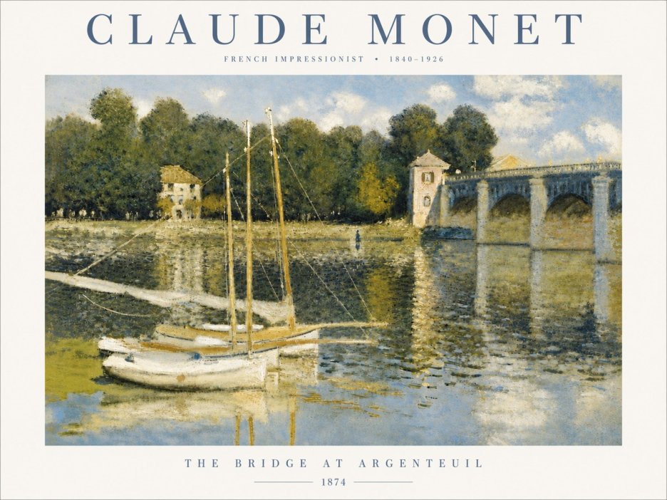Monet The Bridge at Argenteuil III No6 - Plakát