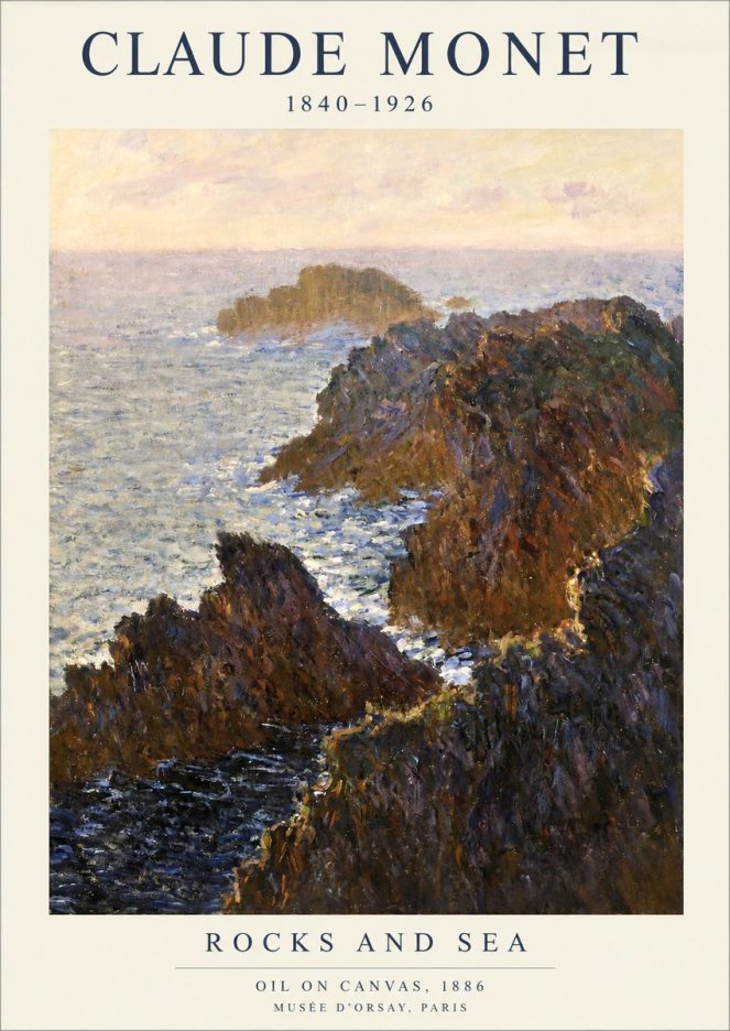 Monet Rocks and Sea No1 - Plakát