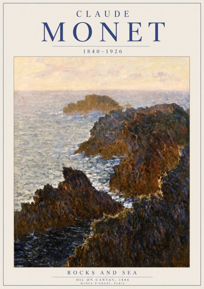 Monet Rocks and Sea No3 - Plakát