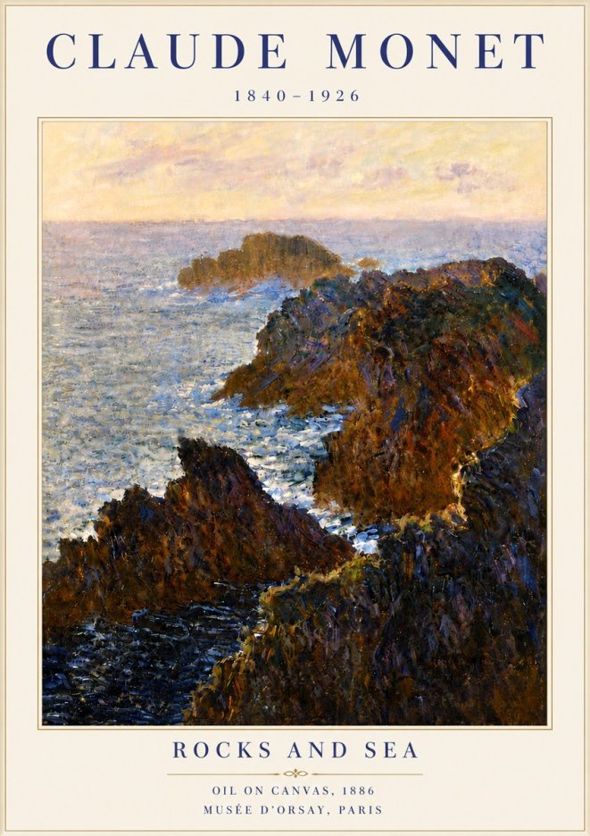 Monet Rocks and Sea No6 - Plakát