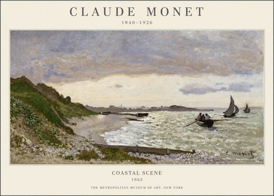 Monet Coastal Scene No1 - Plakát