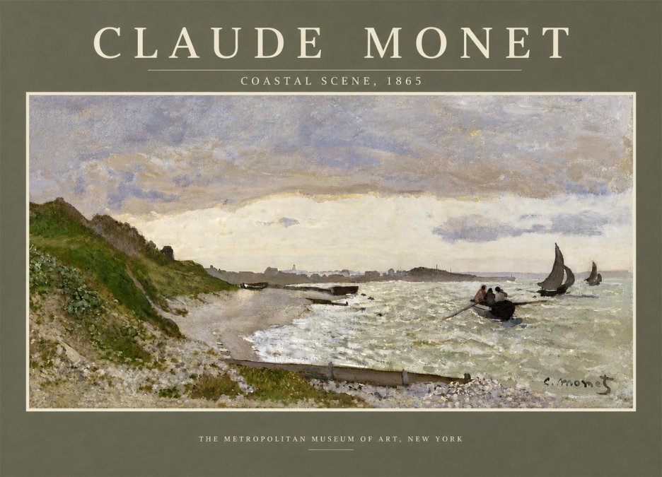 Monet Coastal Scene No4 - Plakát