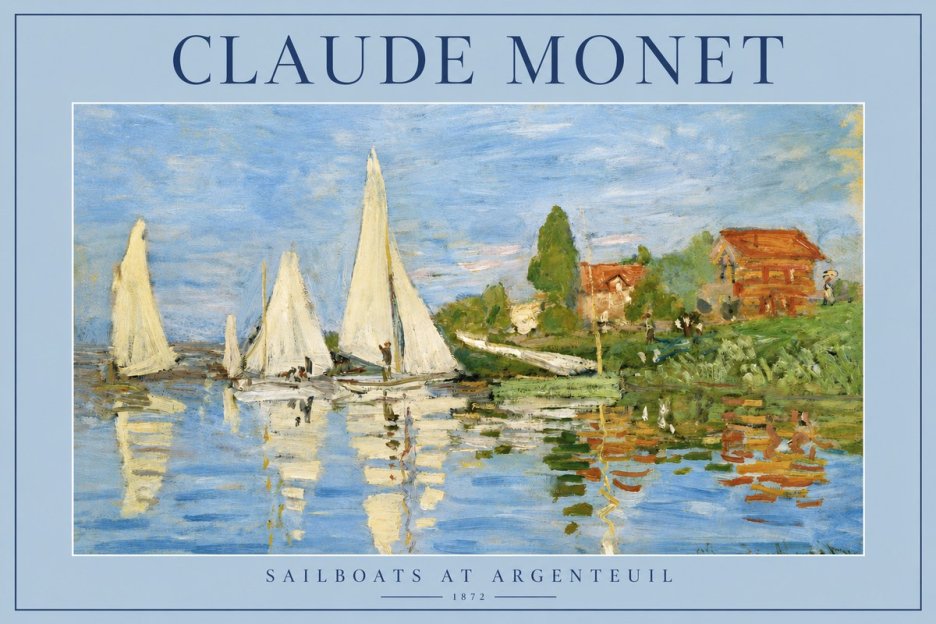 Monet Sailboats at Argenteuil No2 - Plakát
