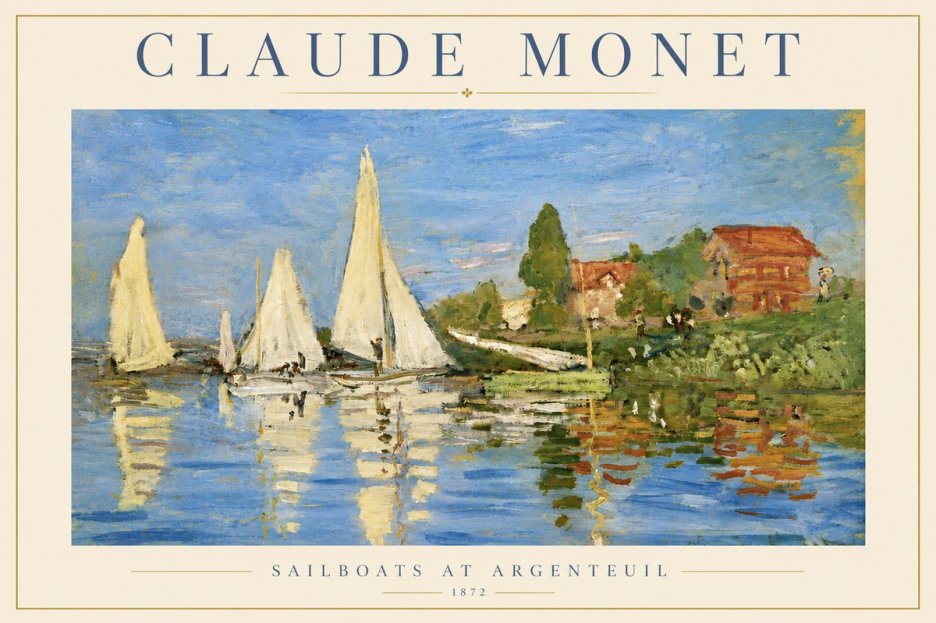 Monet Sailboats at Argenteuil No5 - Plakát