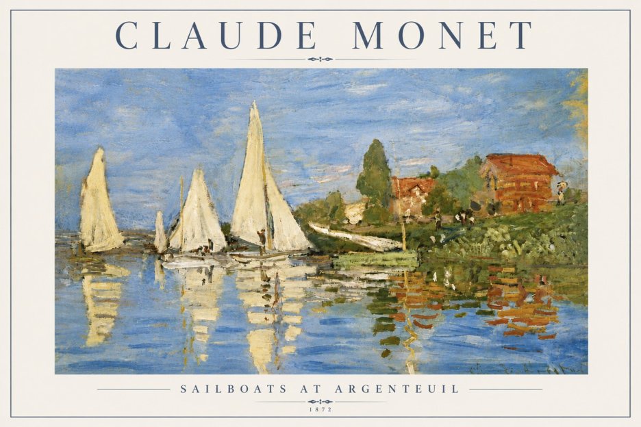 Monet Sailboats at Argenteuil No6 - Plakát