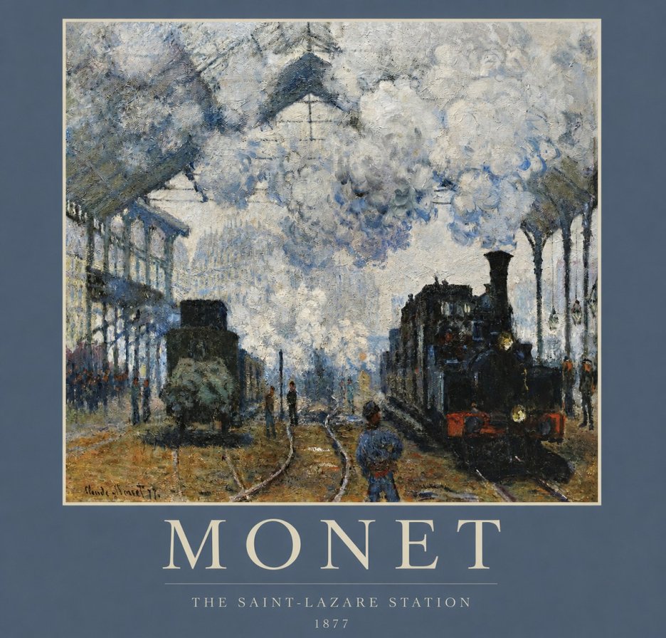 Monet The Saint-lazare Station No2 - Plakát
