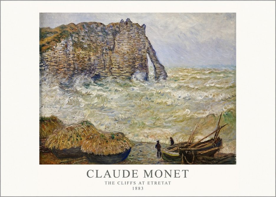 Monet The Cliffs at Etretat No1 - Plakát