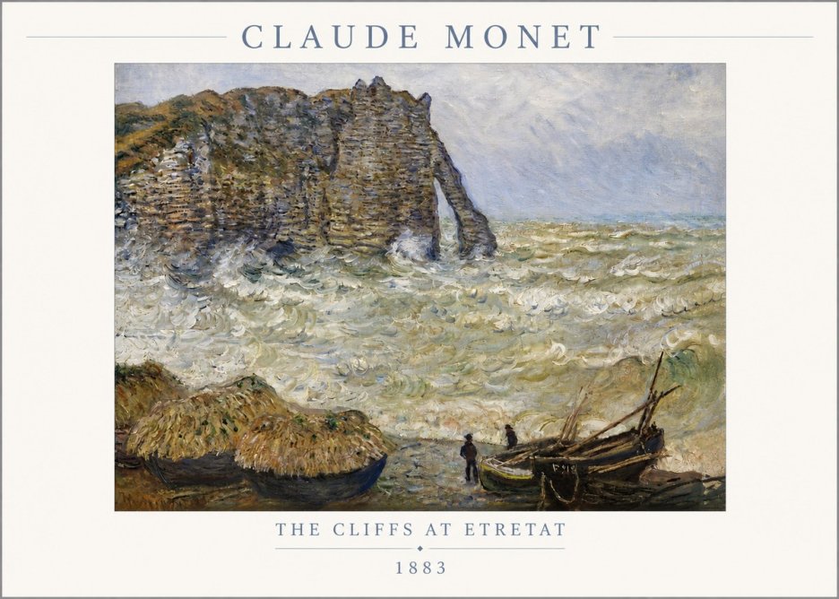 Monet The Cliffs at Etretat No2 - Plakát