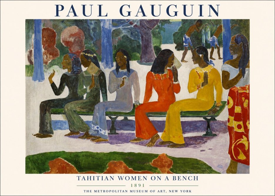 Paul Gauguin Tahitian Women on a Bench No1 - Plakát