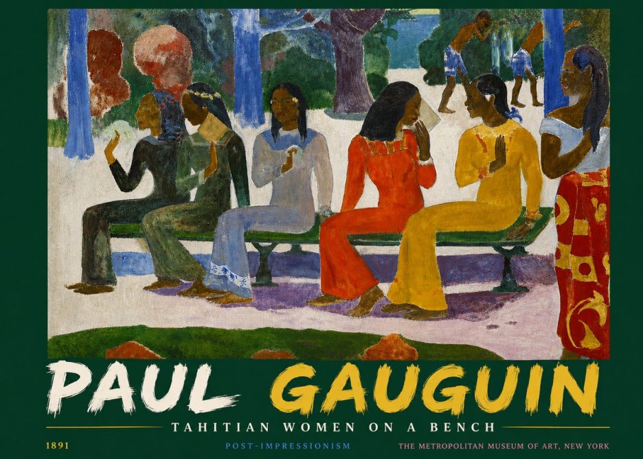 Paul Gauguin Tahitian Women on a Bench No4 - Plakát
