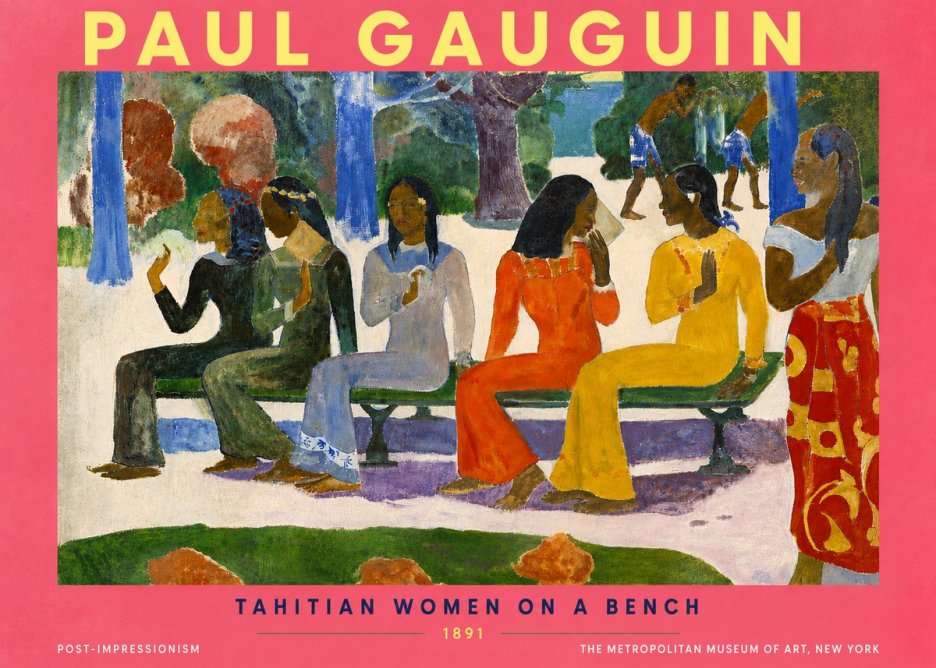 Paul Gauguin Tahitian Women on a Bench No6 - Plakát