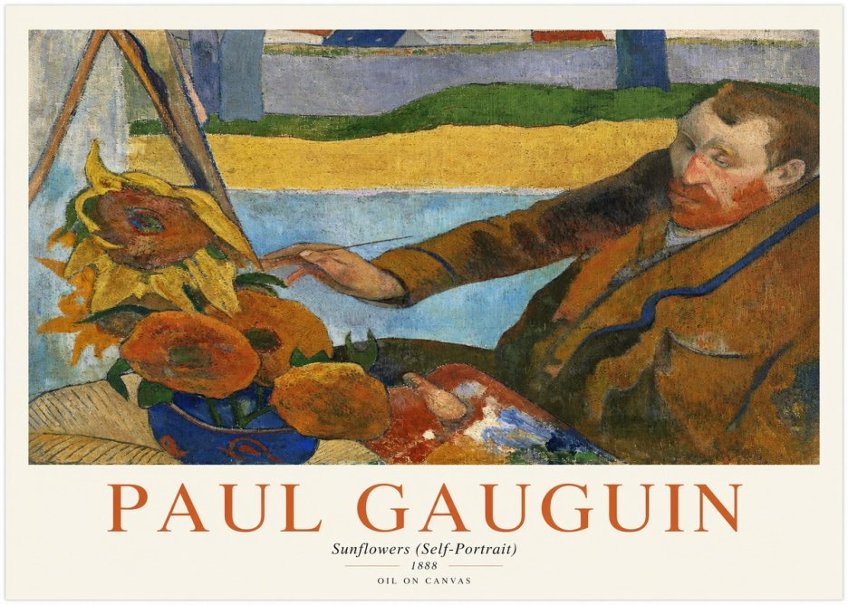 Paul Gauguin The Artist and His Sunflowers No2 - Plakát
