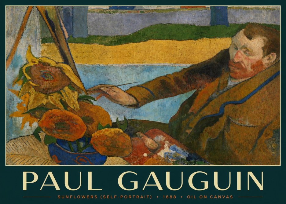 Paul Gauguin The Artist and His Sunflowers No4 - Plakát
