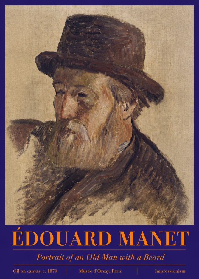 Édouard Manet Portrait of an Old Man with a Beard No2 - Plakát