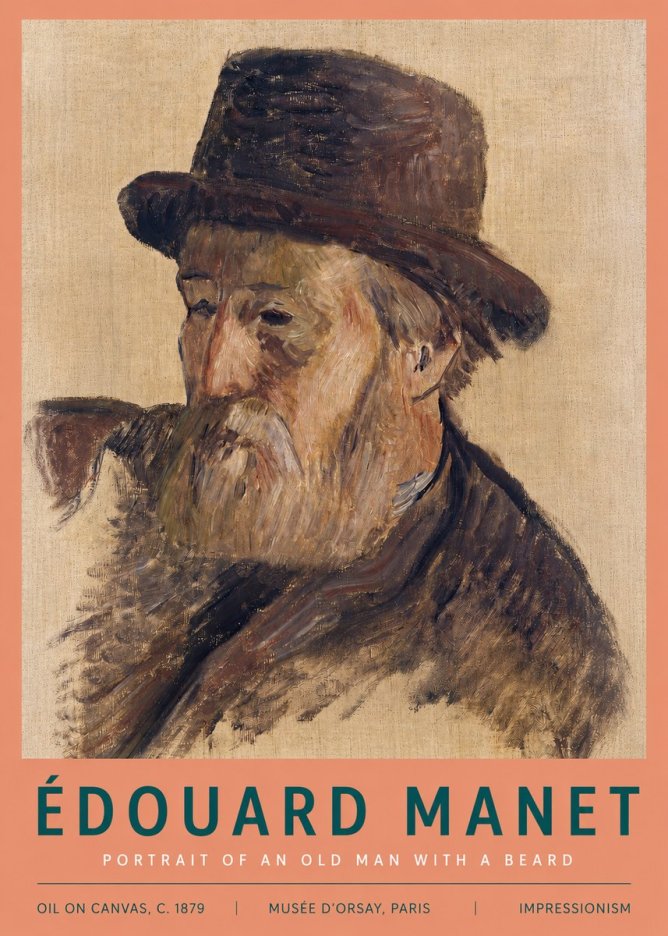 Édouard Manet Portrait of an Old Man with a Beard No3 - Plakát