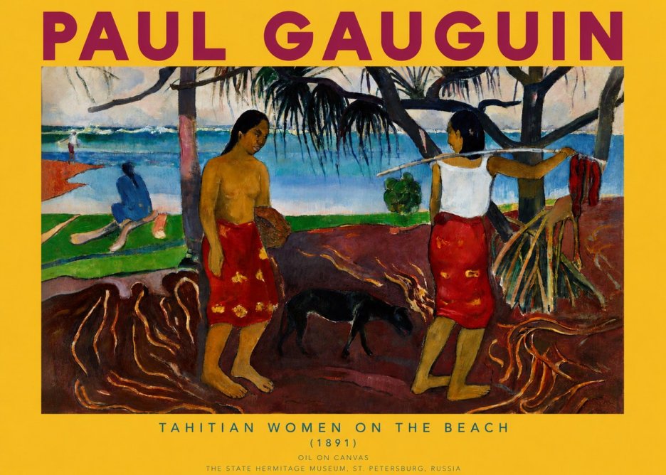 Paul Gauguin Tahitian Women on the Beach (1891) No2 - Plakát