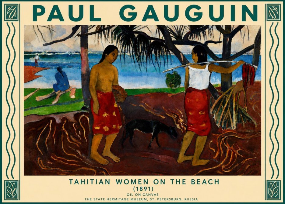 Paul Gauguin Tahitian Women on the Beach (1891) No3 - Plakát