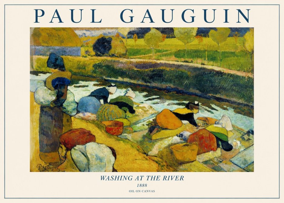 Paul Gauguin Washing at the River No1 - Plakát