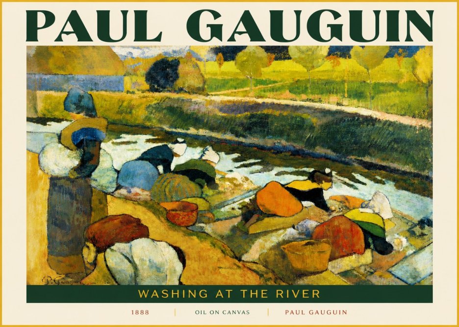 Paul Gauguin Washing at the River No5 - Plakát
