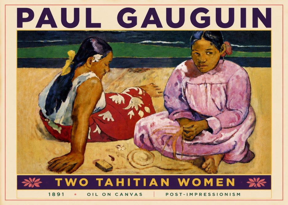 Paul Gauguin Two Tahitian Women III No5 - Plakát