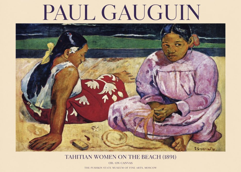 Paul Gauguin Two Tahitian Women III No6 - Plakát