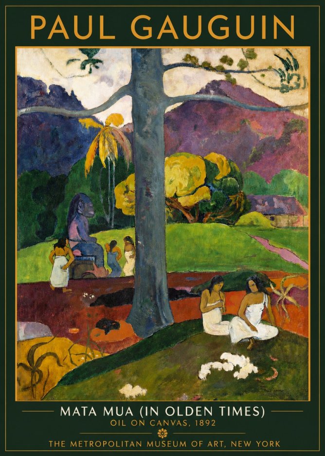 Paul Gauguin Mata Mua (in Olden Times) No4 - Plakát