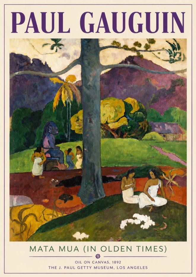 Paul Gauguin Mata Mua (in Olden Times) No6 - Plakát