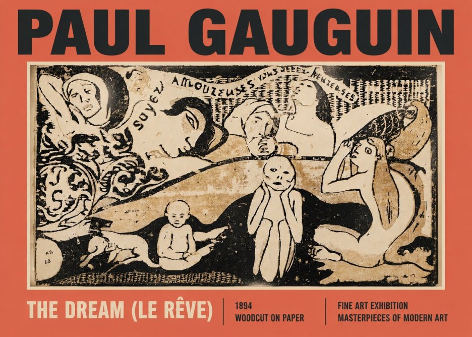 Paul Gauguin The Dream (Le Rêve) No6 - Plakát