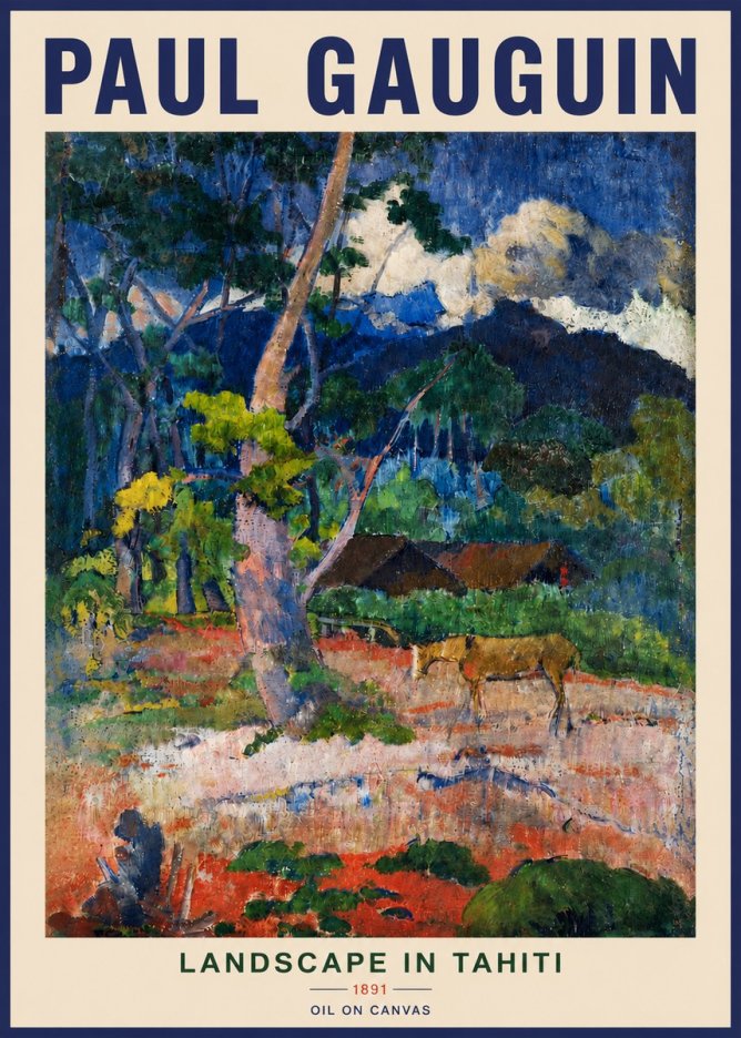 Paul Gauguin Landscape in Tahiti III No3 - Plakát