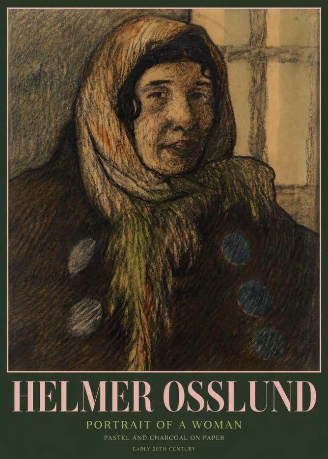 Helmer Osslund Portrait of a Woman No3 - Plakát