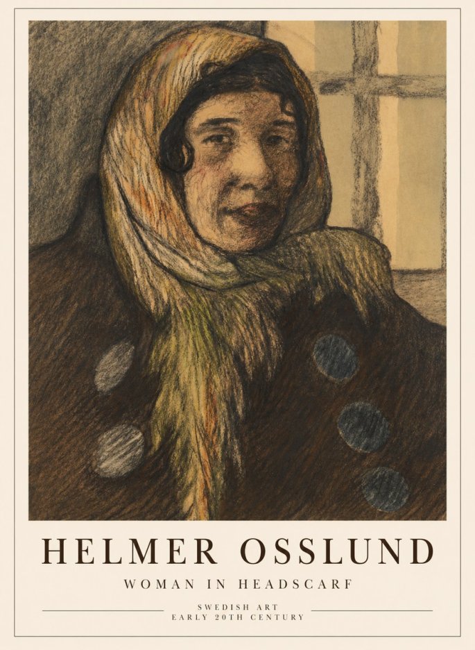 Helmer Osslund Portrait of a Woman No5 - Plakát