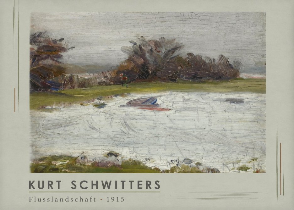 Kurt Schwitters Flusslandschaft No1 - Plakát