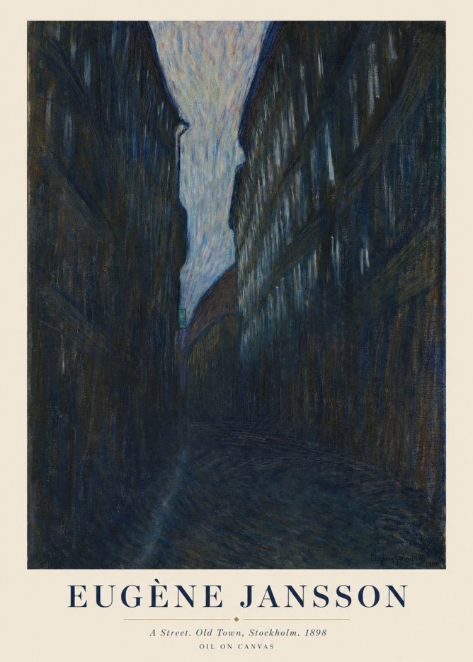 Eugène Jansson A Street. Old Town, Stockholm. 1898 No1 - Plakát