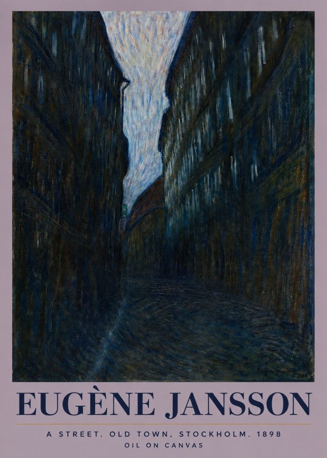 Eugène Jansson A Street. Old Town, Stockholm. 1898 No3 - Plakát