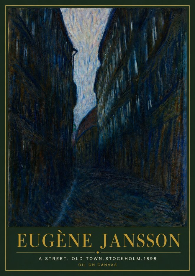 Eugène Jansson A Street. Old Town, Stockholm. 1898 No5 - Plakát