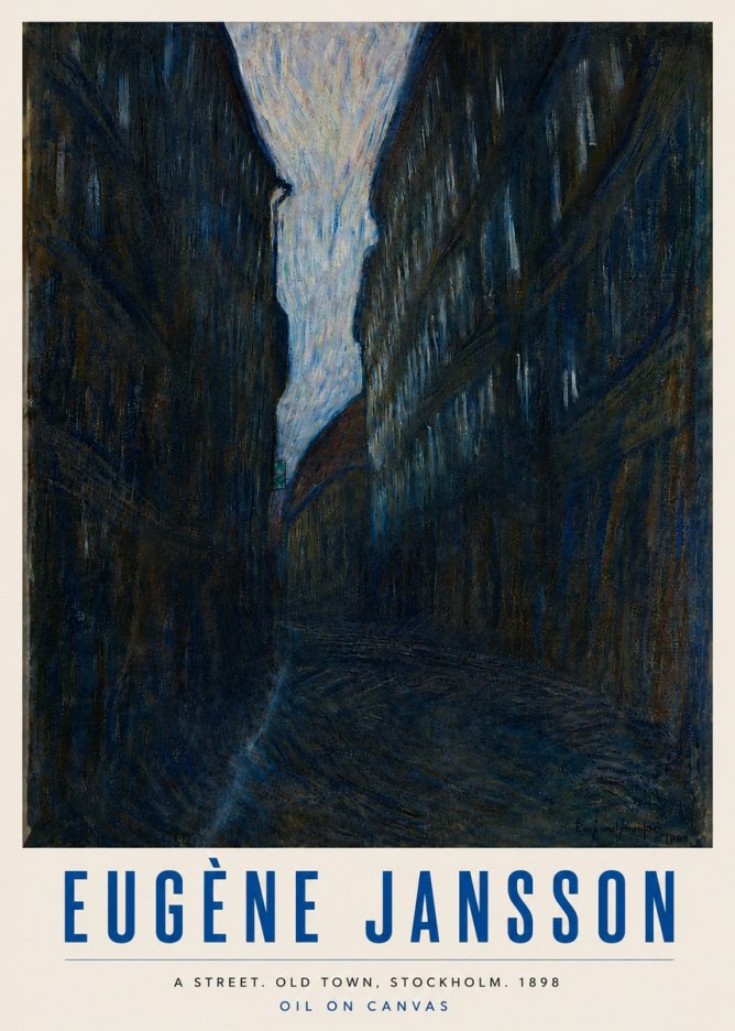 Eugène Jansson A Street. Old Town, Stockholm. 1898 No6 - Plakát