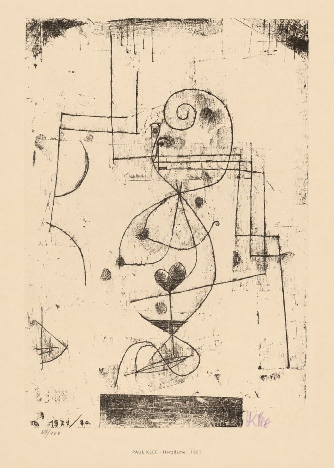 Paul Klee Herzdame No5 - Plakát