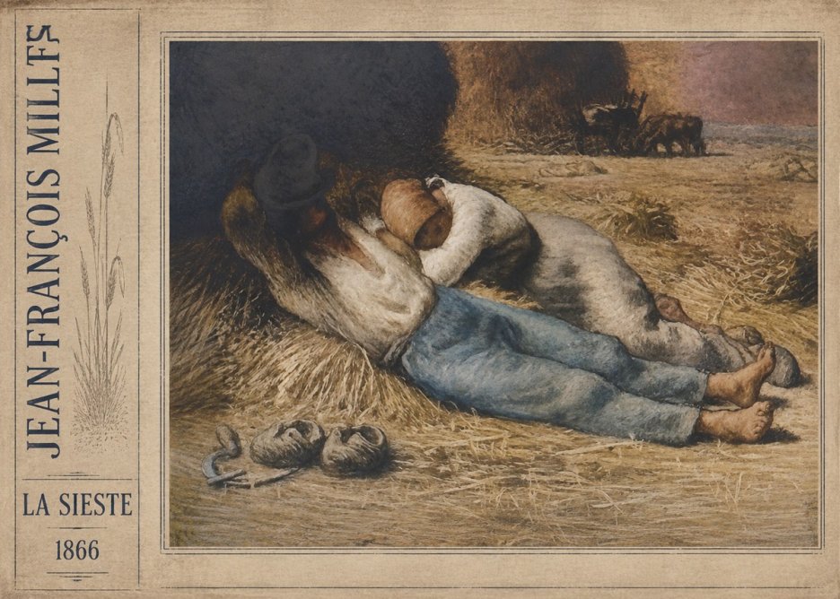 Jean-François Millet La Sieste No2 - Plakát