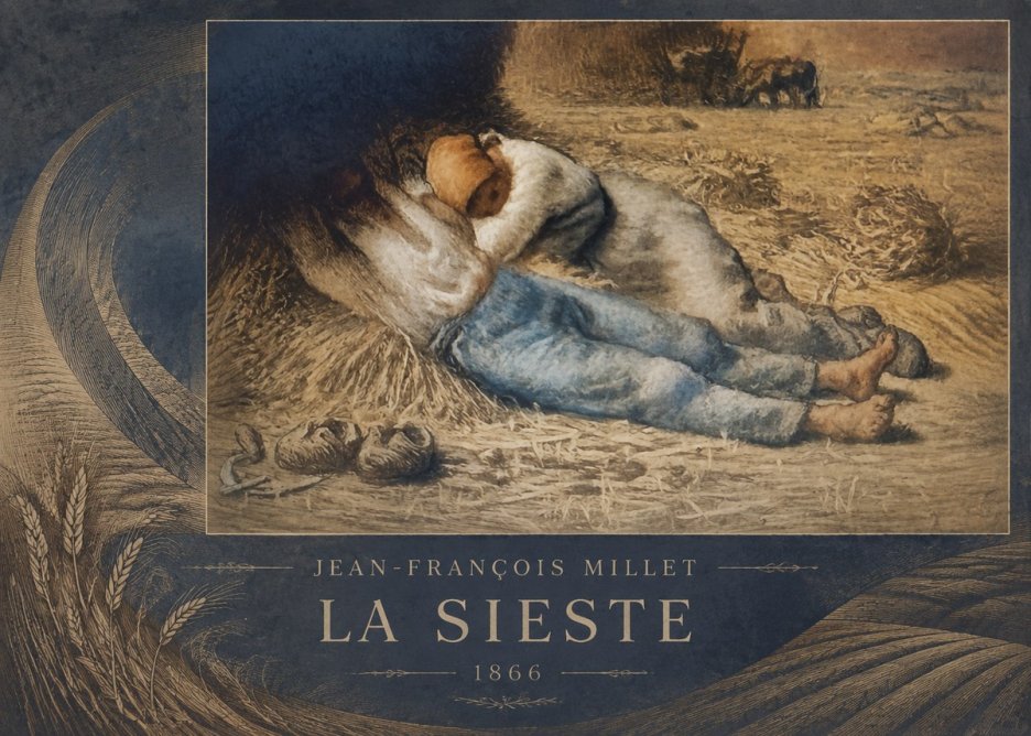 Jean-François Millet La Sieste No3 - Plakát