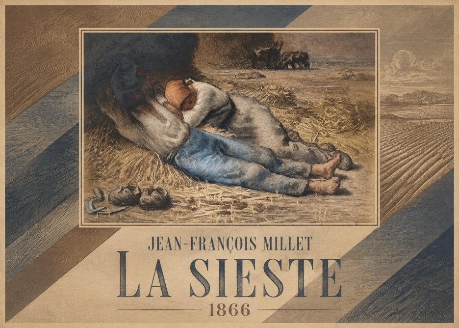 Jean-François Millet La Sieste No6 - Plakát